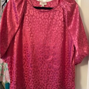 Umgee Fuchsia Leopard Print Blouse